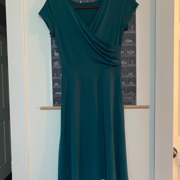 Deep teal faux wrap dress - Picture 1 of 3